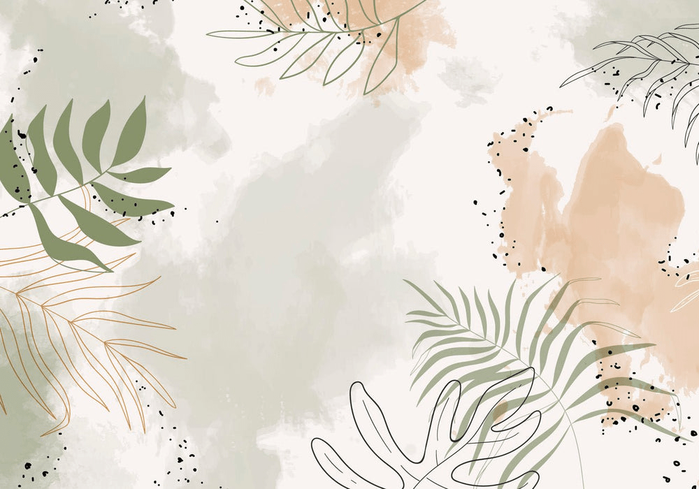 Papier peint panoramique aquarelle végétale, XXL, tendance