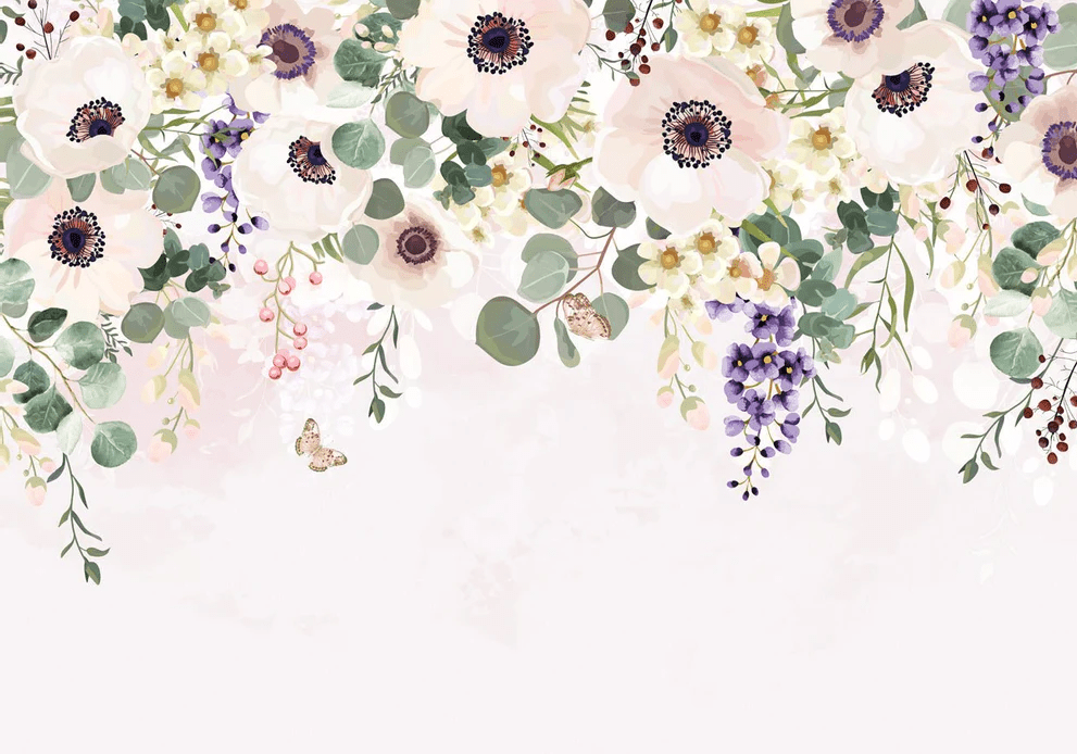 Tapete mit wunderschönen Blumen