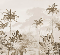Papier peint panoramique jungle eden sépia