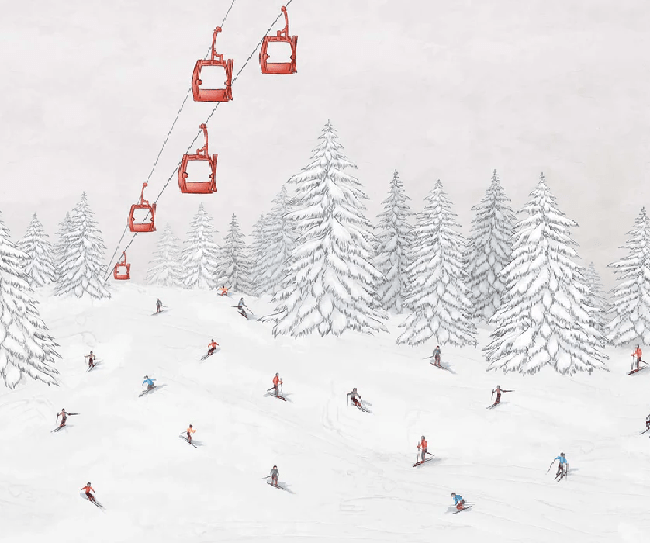 Colorful gondola wallpaper - Muralconcept