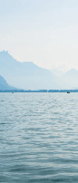 Papier peint panoramique Lac Léman – Montagnes et lac