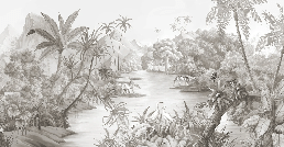 Papier peint panoramique jungle pittoresque