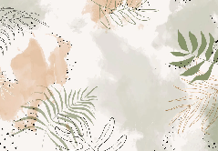Papier peint panoramique aquarelle végétale - Muralconcept