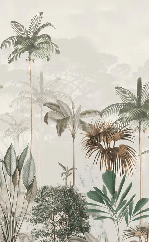 Papier peint panoramique jungle eden vert