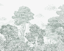 Papier peint panoramique Forêts et Monts vert - Muralconcept