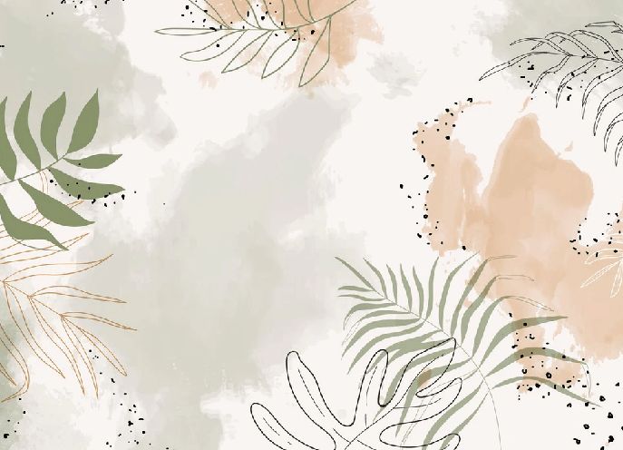 Papier peint panoramique aquarelle végétale - Muralconcept
