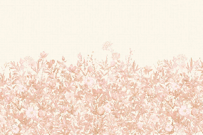 Papier peint fleurs au pinceau sépia - Muralconcept