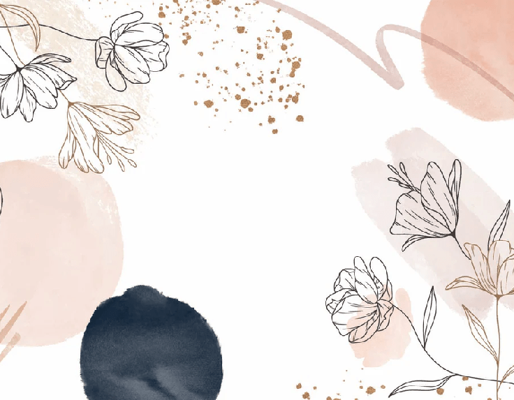 Tapete mit Formen und Blumen