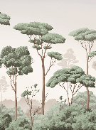 Papier peint brise légère pinède