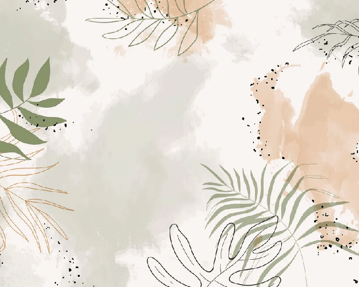Papier peint panoramique aquarelle végétale - Muralconcept