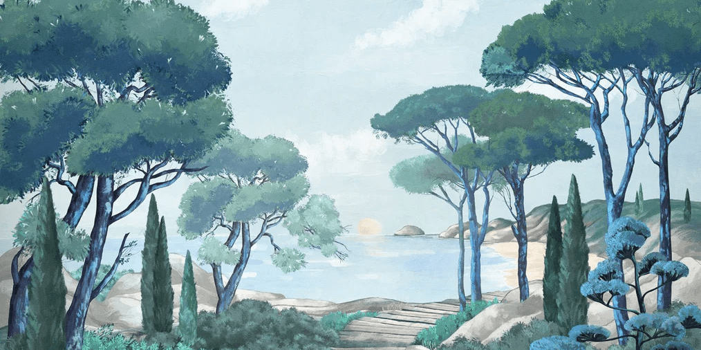 Papier peint balade dans les calanques, XXL, tendance
