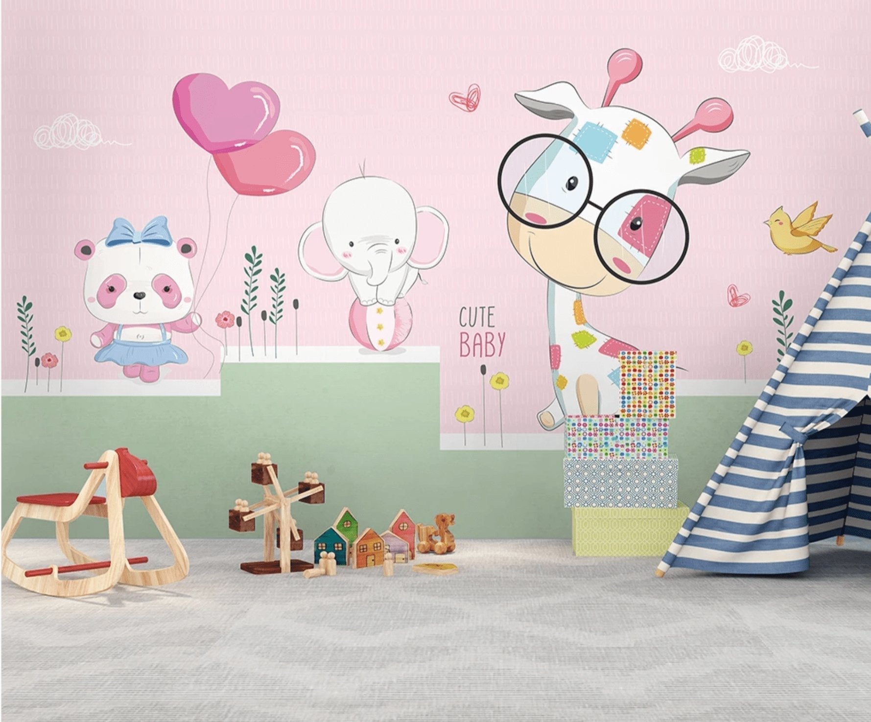 Papier peint panoramique Craquante Girafon, XXL, tendance