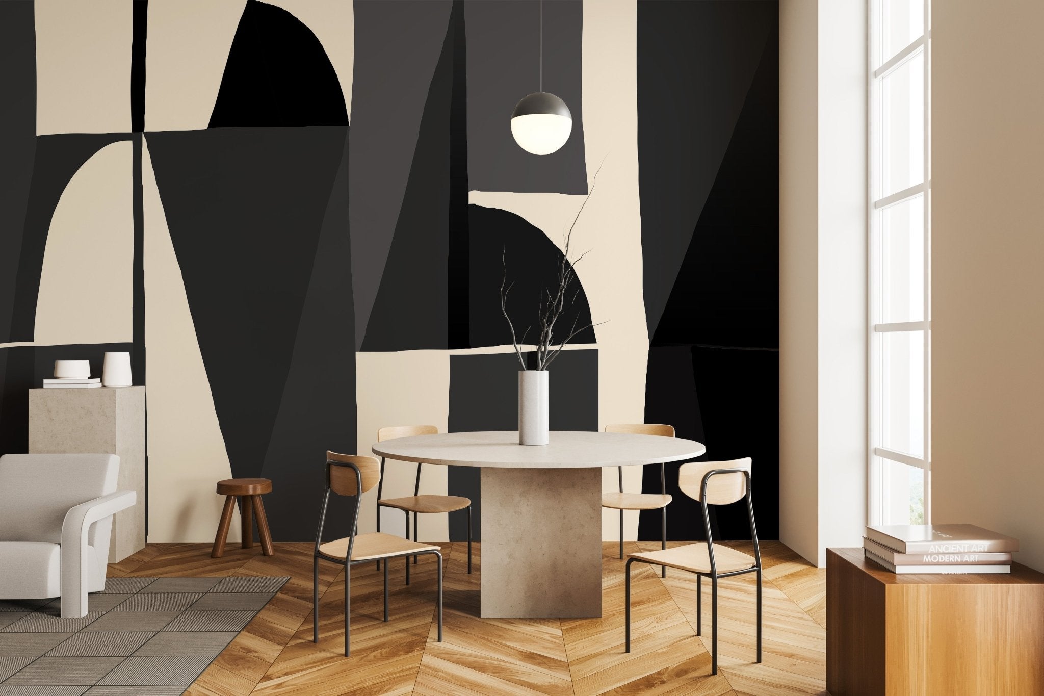 Papier peint Memphis style noir, XXL, tendance