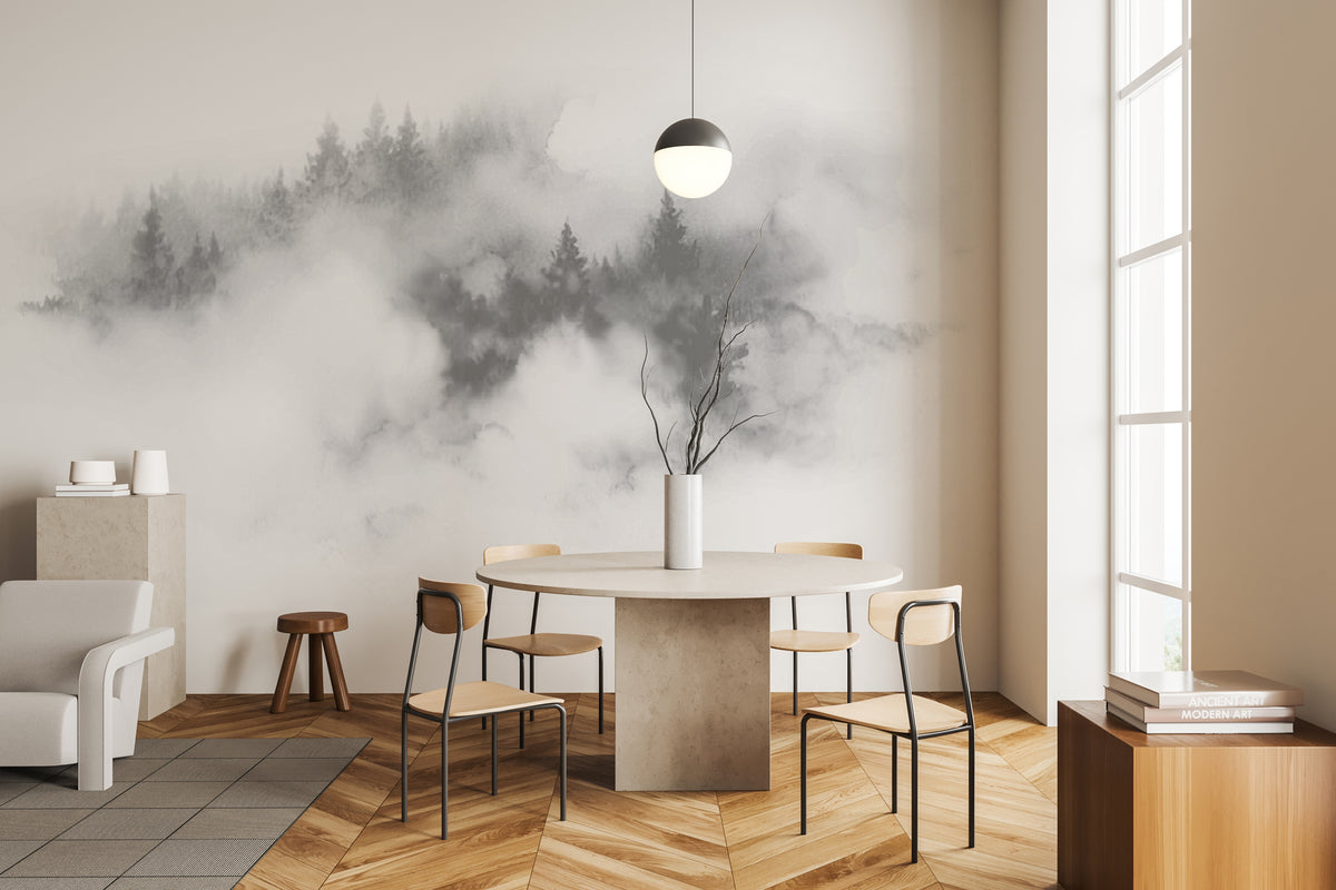 Cimes mist wallpaper grey