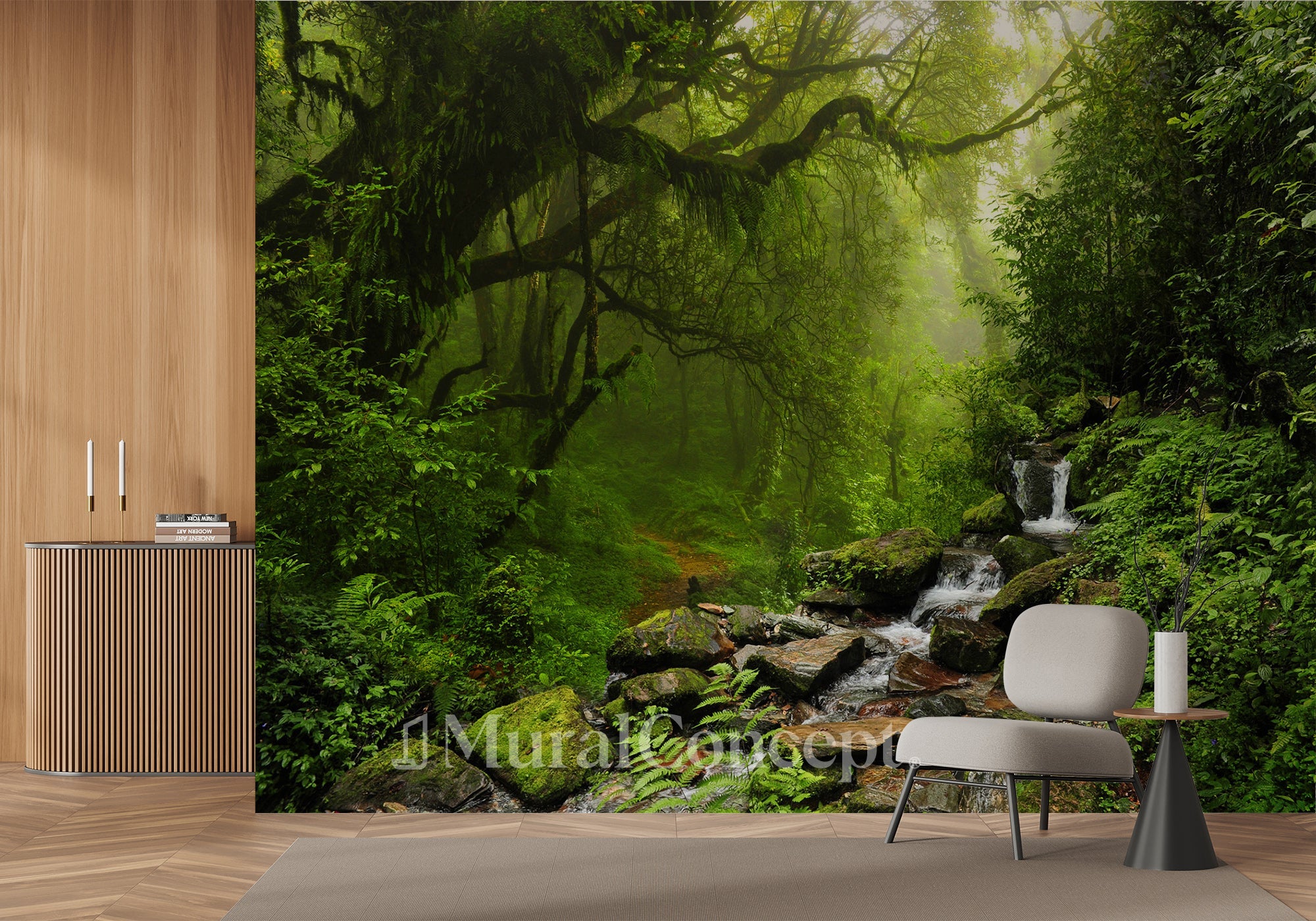 Papier peint Cascade & Forêt, XXL, tendance