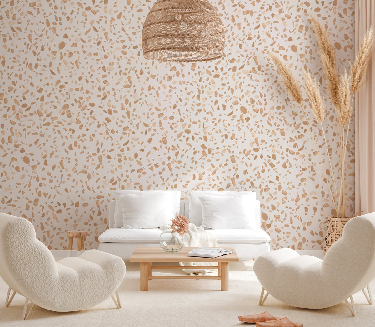 Sepia terrazzo wallpaper