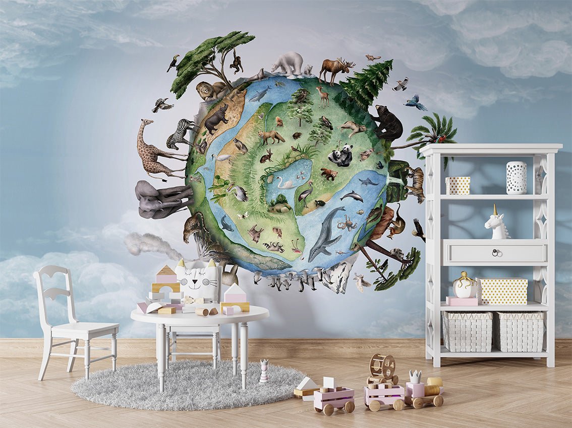 Kindertapete Planet Tiere