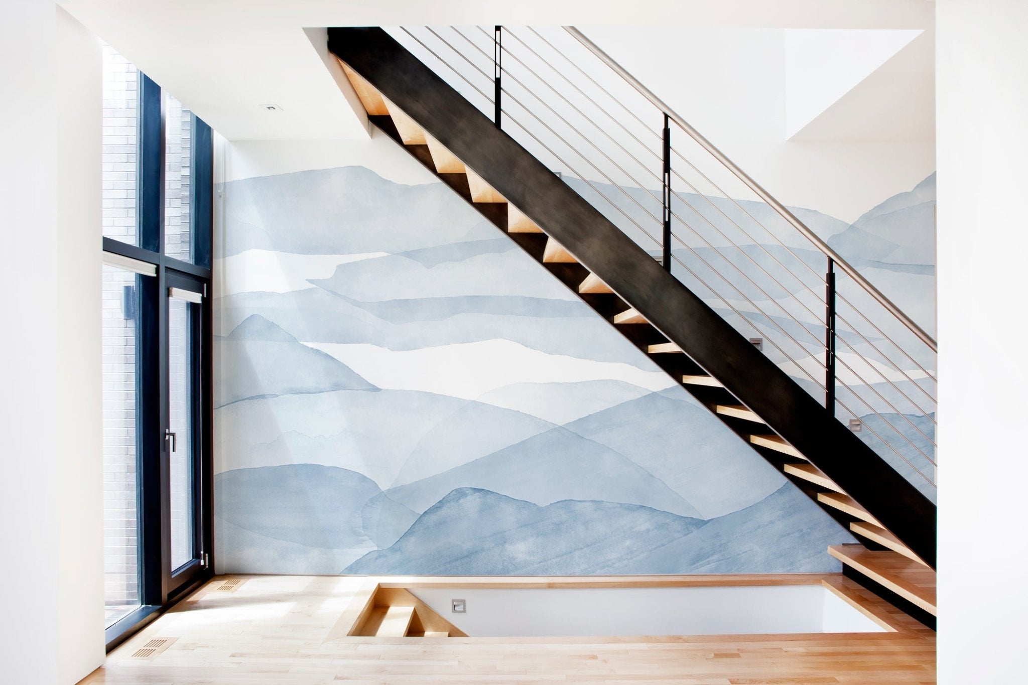 Papier peint panoramique - Velours Bleu - Muralconcept