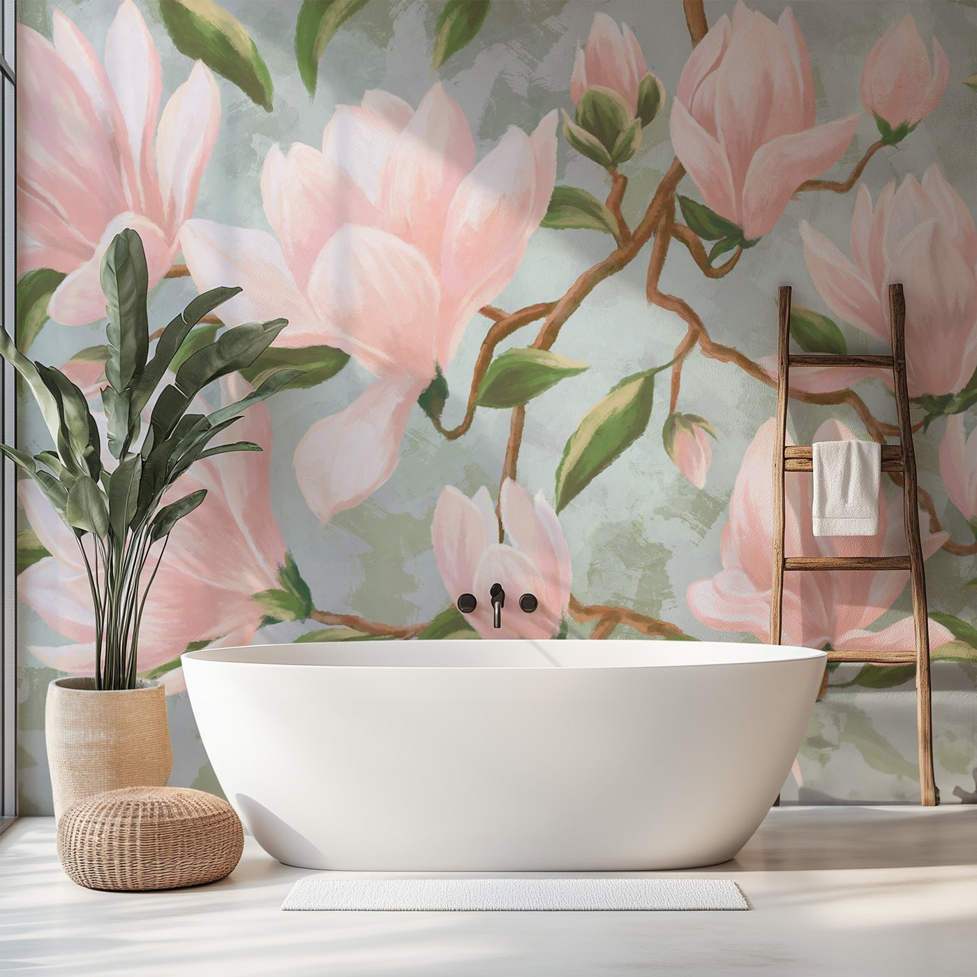 Papier peint magnolia en fleur, XXL, tendance