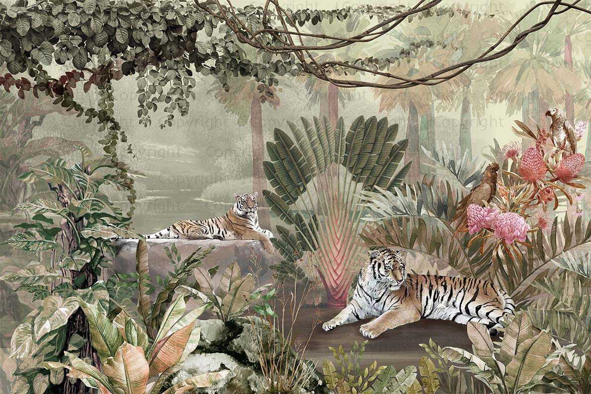 Papier peint Jungle & Tiger, XXL, tendance
