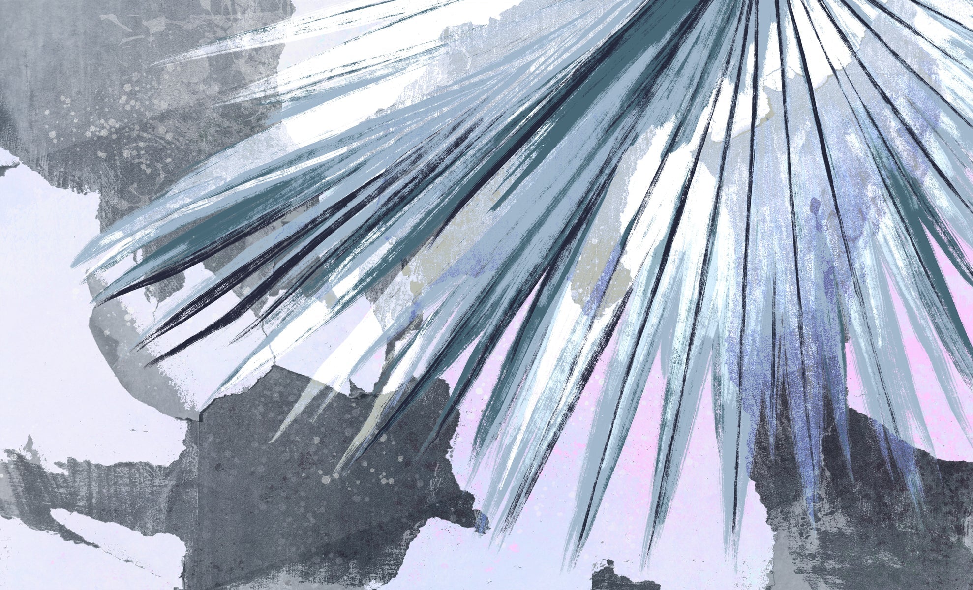 Papier peint panoramique rétro palm bleu, XXL, tendance