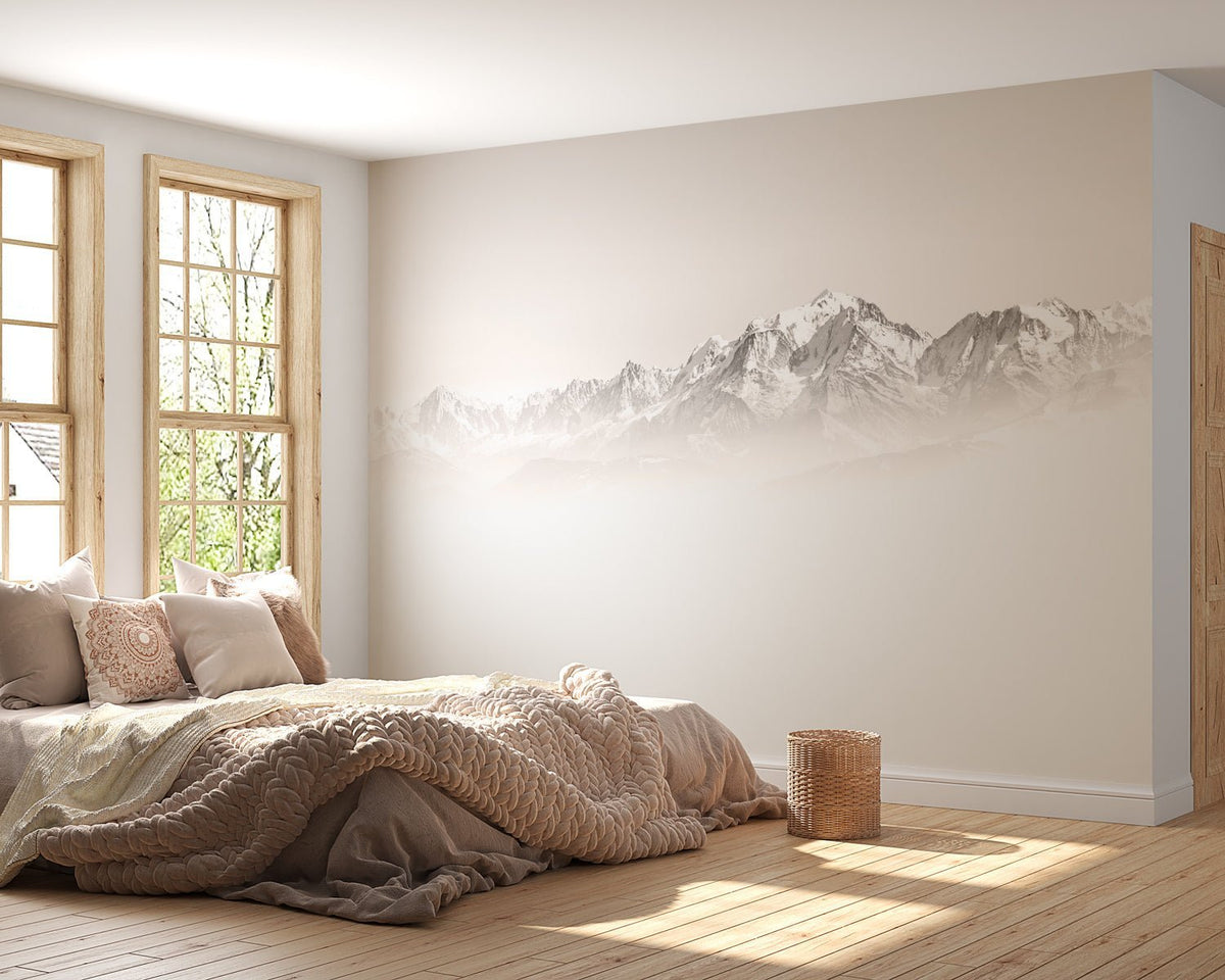 Papier peint matin brumeux Mont Blanc