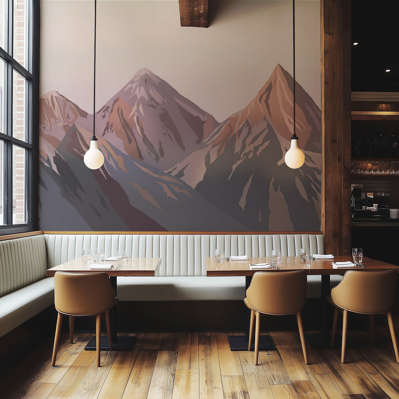 Papier peint panoramique - Lumière sur les cimes, XXL, tendance