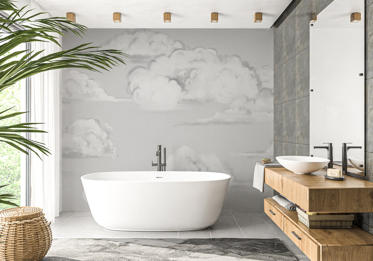 Papier peint salle de bain nuage