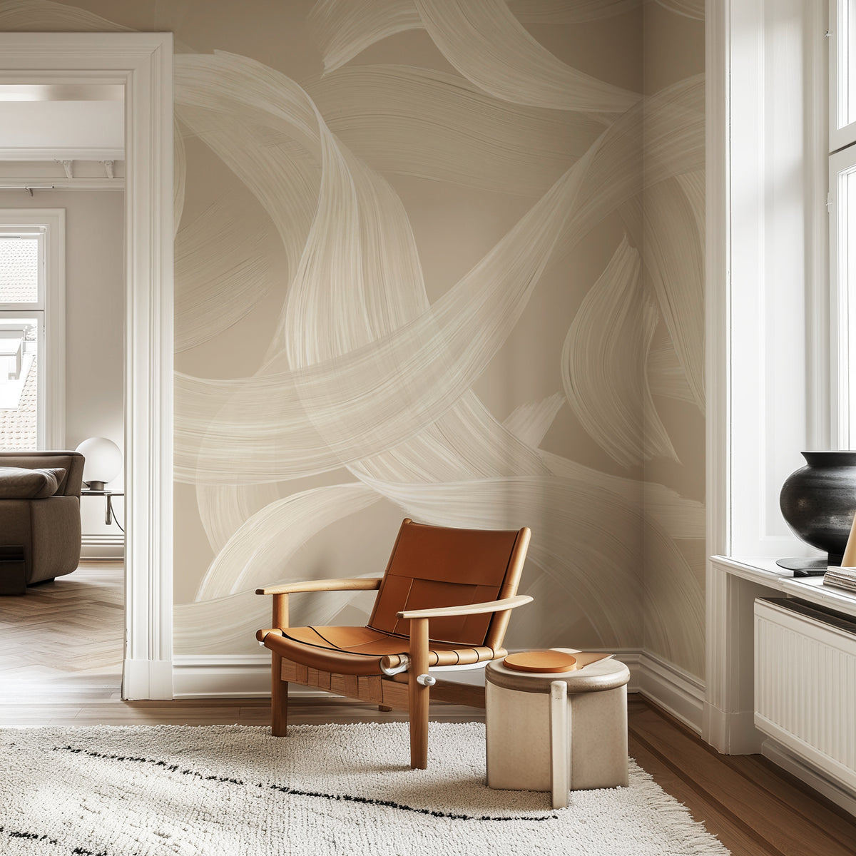 Contemporary wallpaper - Beige vibration