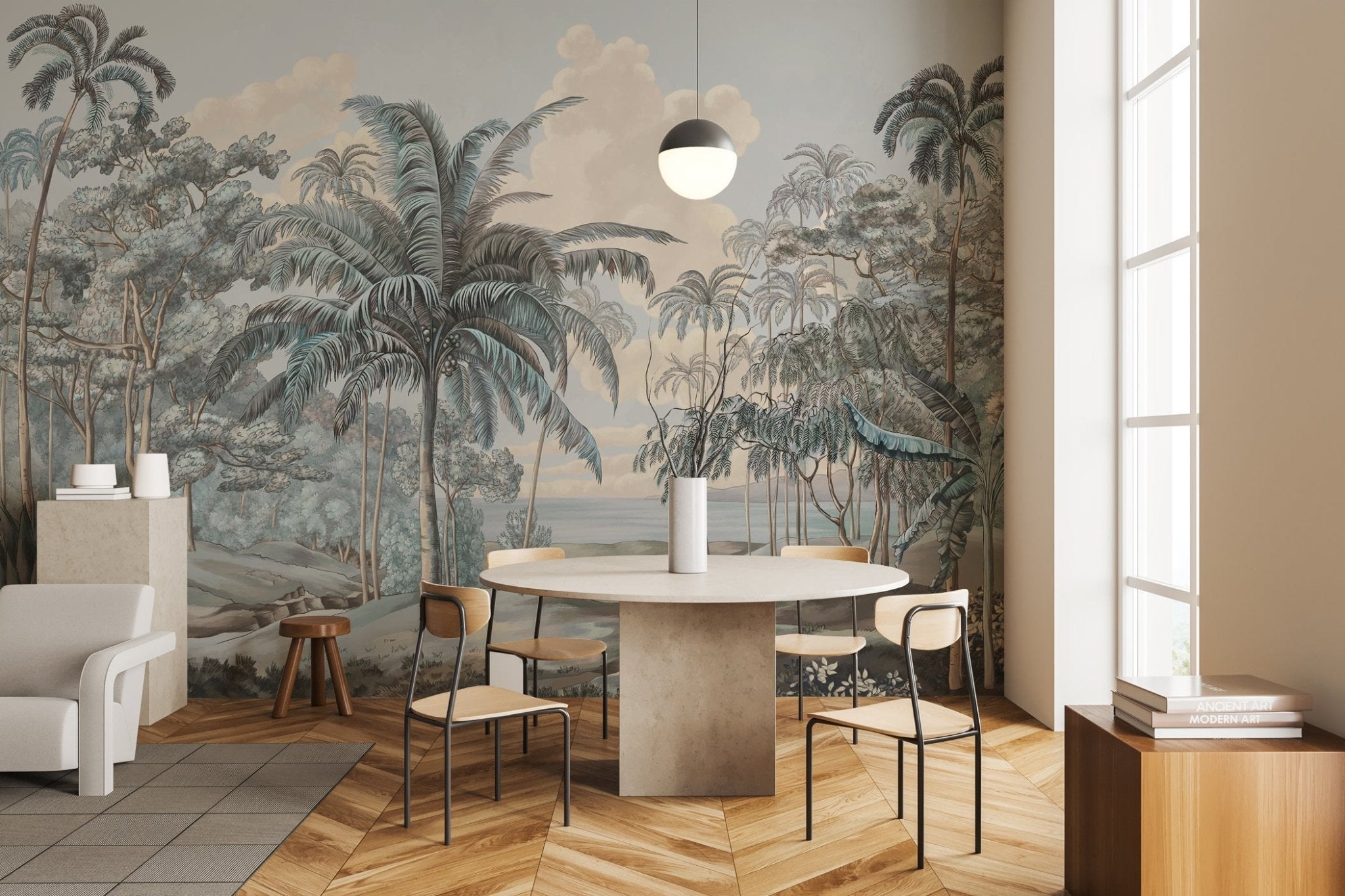 Papier peint paysage Célèbes bleuté - Muralconcept