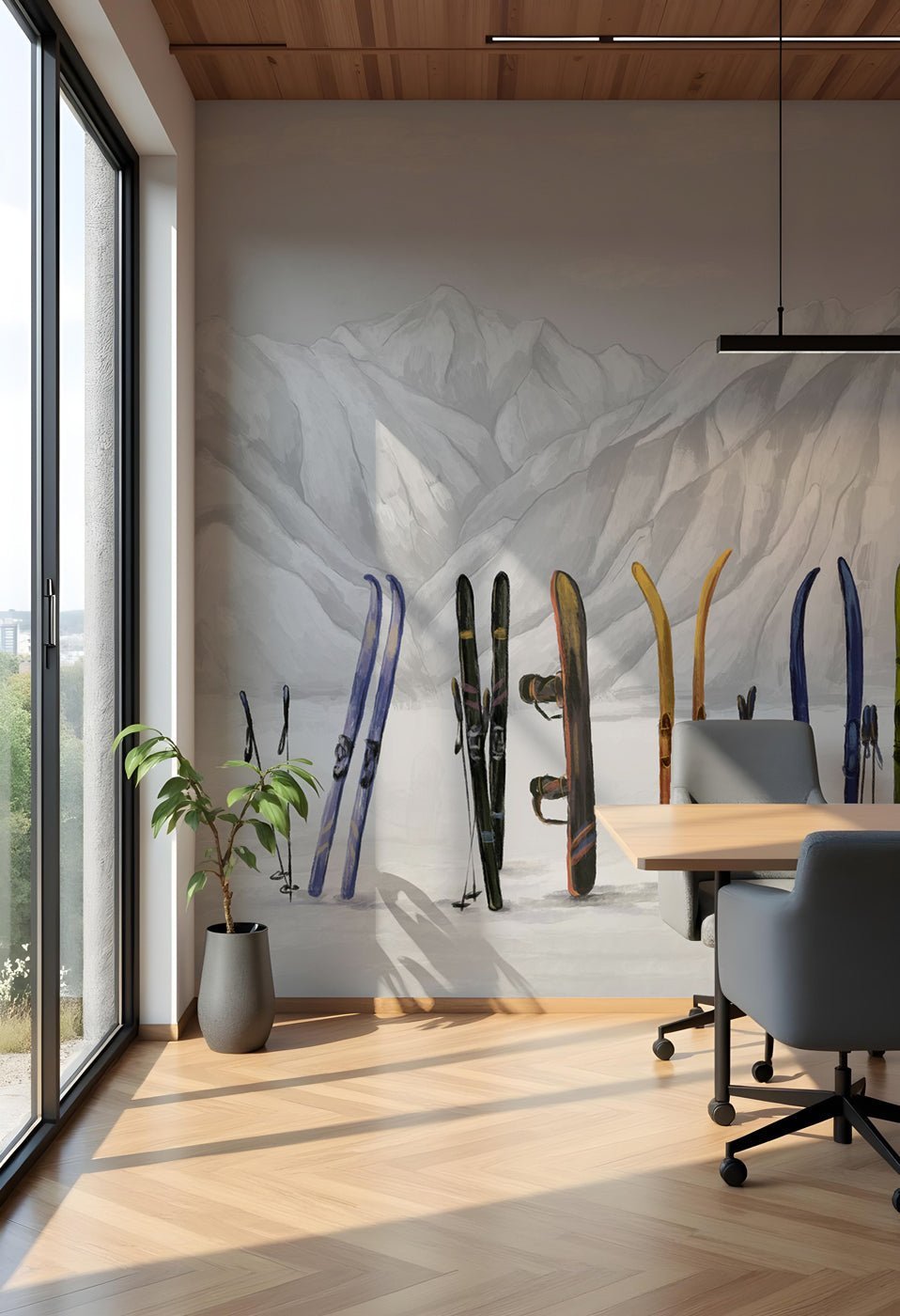 Papier peint ski à Courchevel, XXL, tendance
