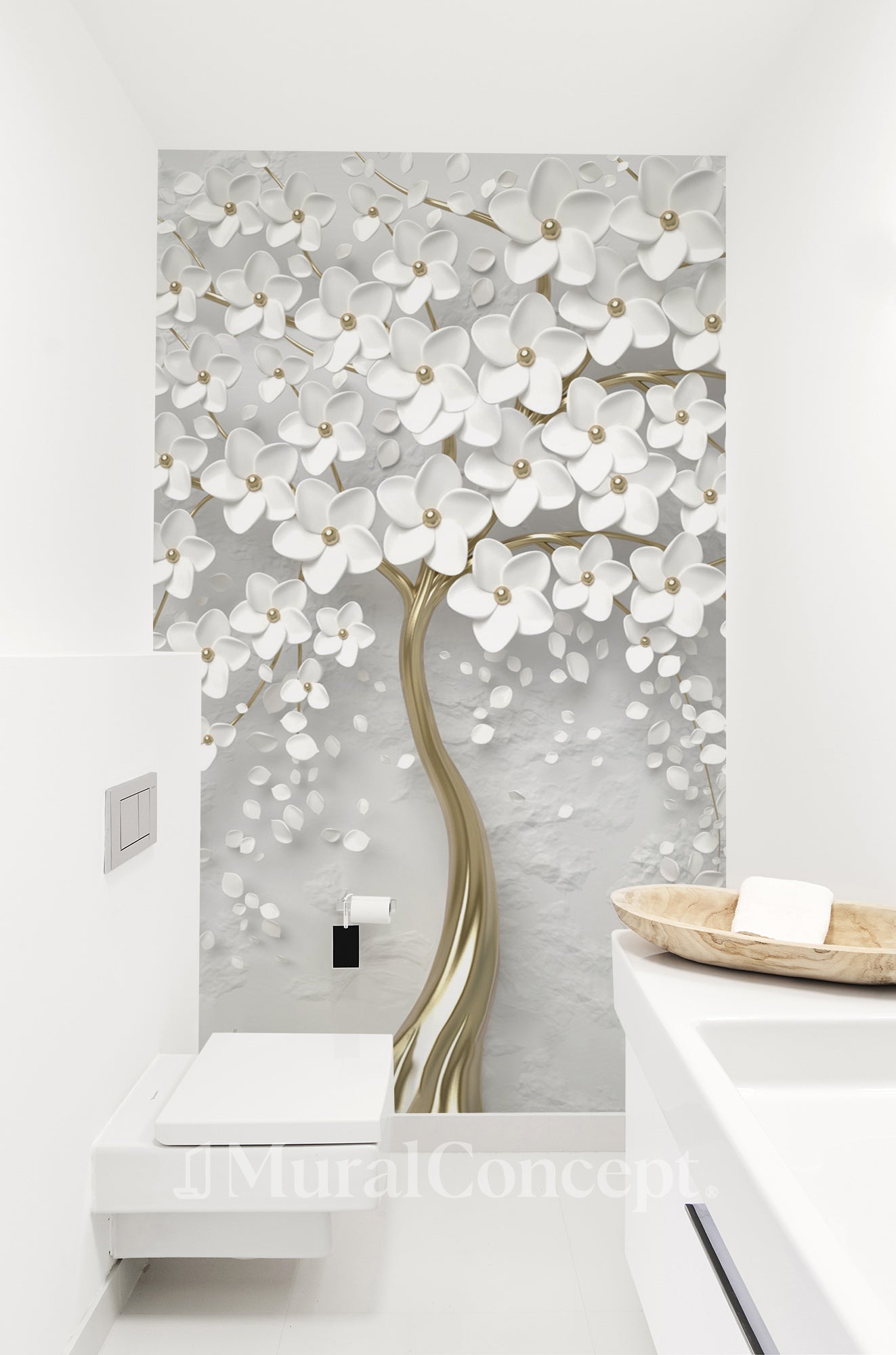 Papier peint toilette tree 3D, XXL, tendance
