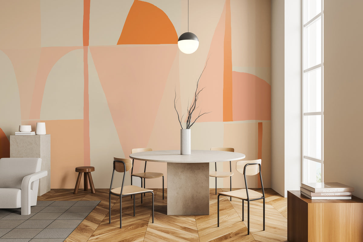 Tapete abstrakt geometrisch peach