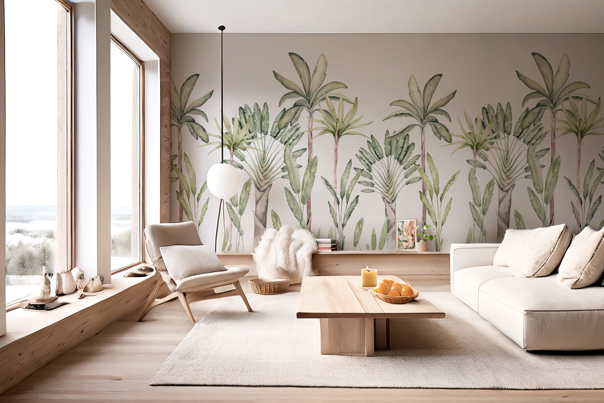 Papier peint tropical aquarelle, XXL, tendance