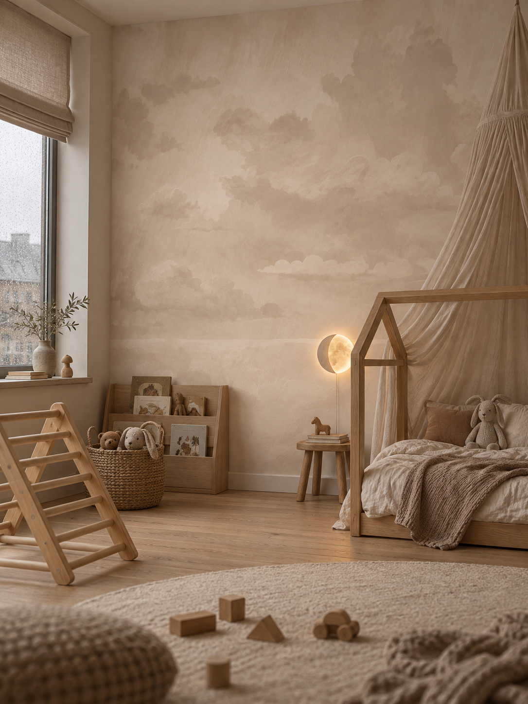 Carta da parati panoramica “Cielo di velluto” – nuvola beige