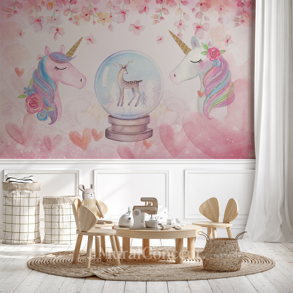 Licorne Girly Girl Room Tapete