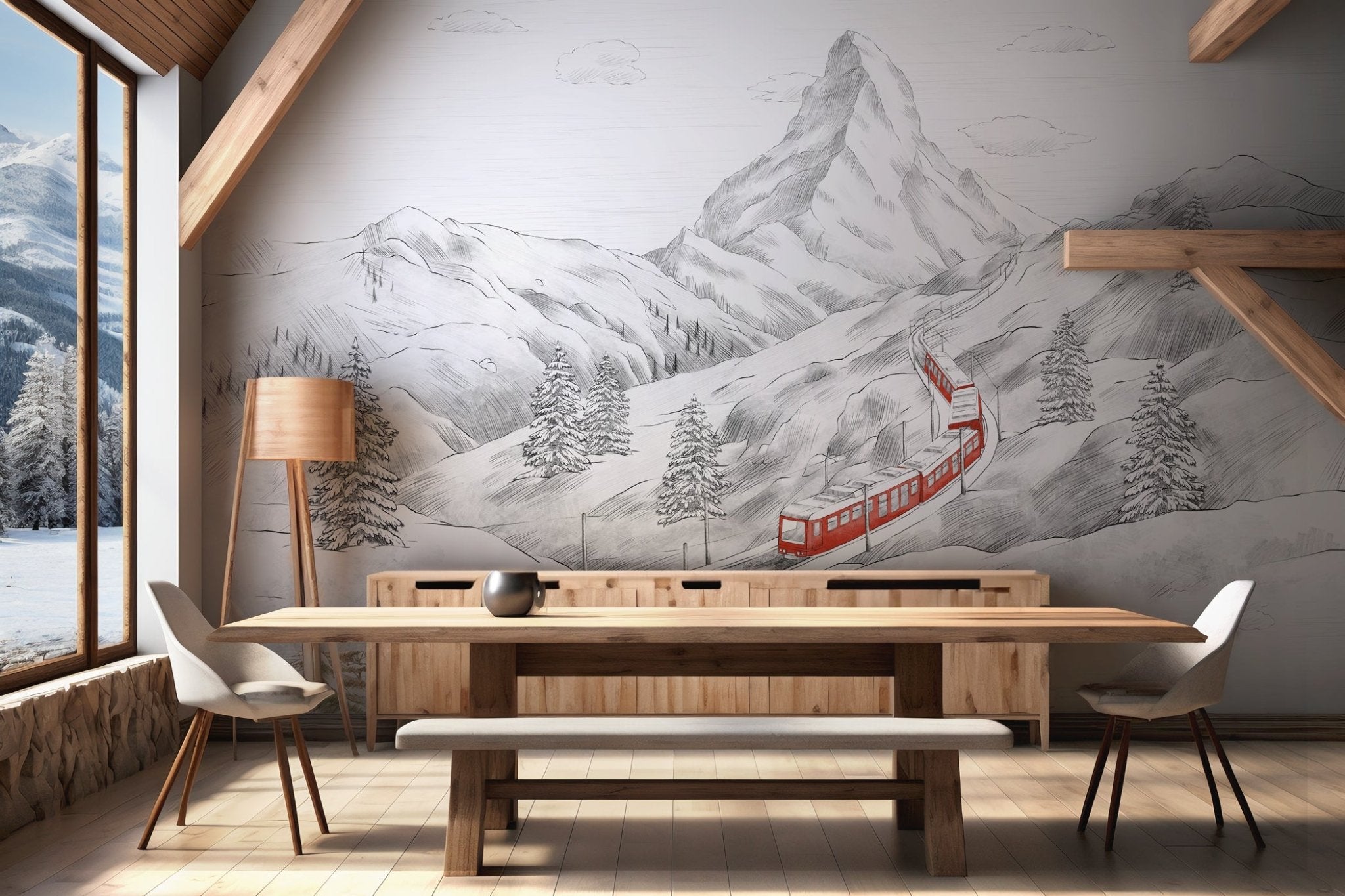 Papier peint panoramique Mont Cervin, mural concept, tendance