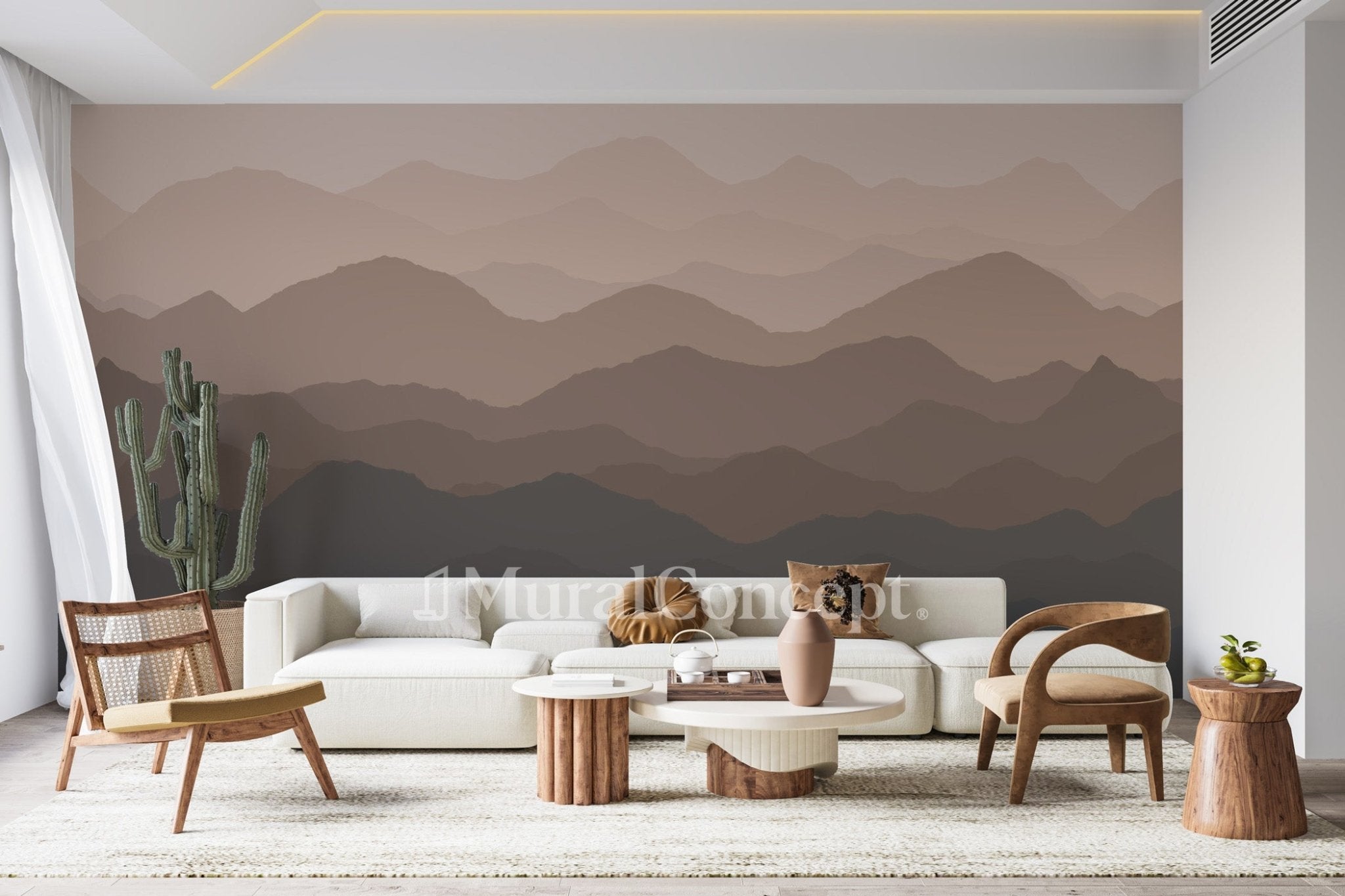 Papier peint panoramique dunes terracotta - panoramique français