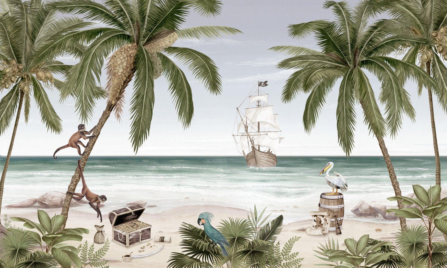 Papier peint la baie aux pirates, mural concept, tendance