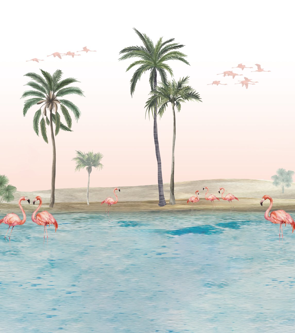 VP Papier peint oasis flamingo L235cm x H265cm