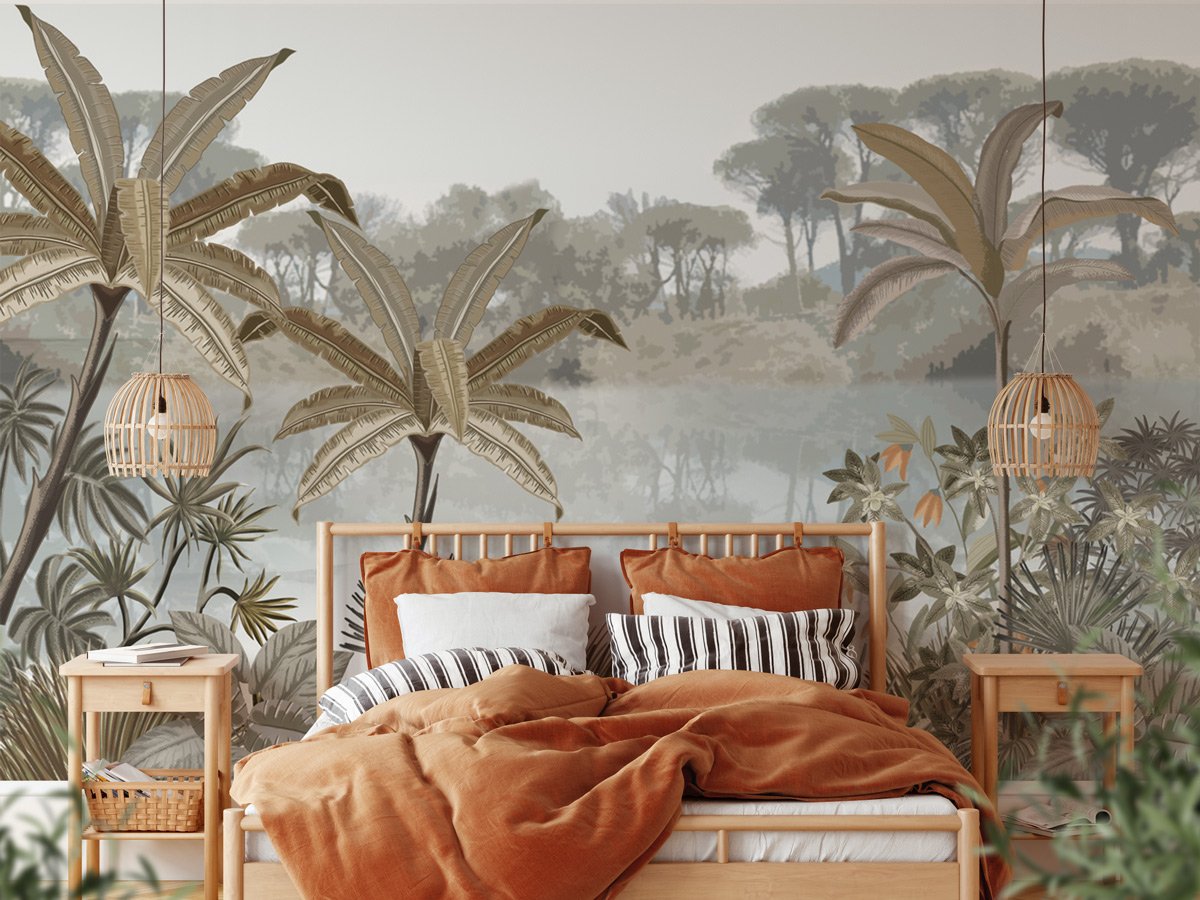 Custom wallpaper Jungle painting trend