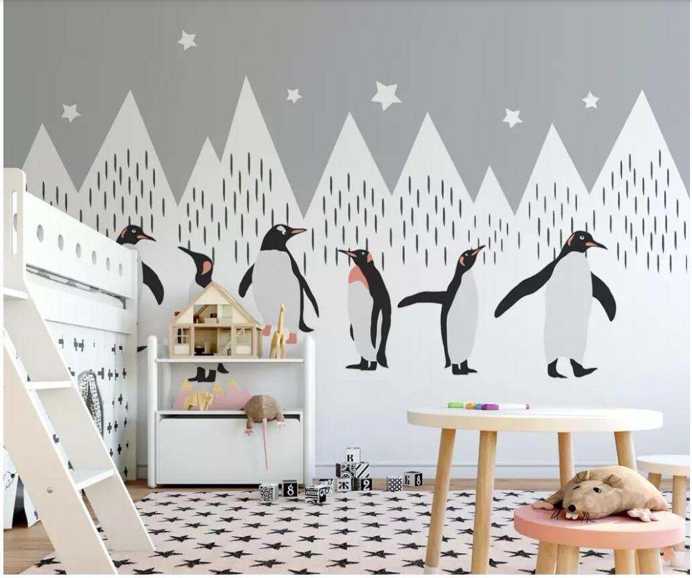 Papier peint Craquant Pingouins - papier peint sur mesure francais - muralconcept