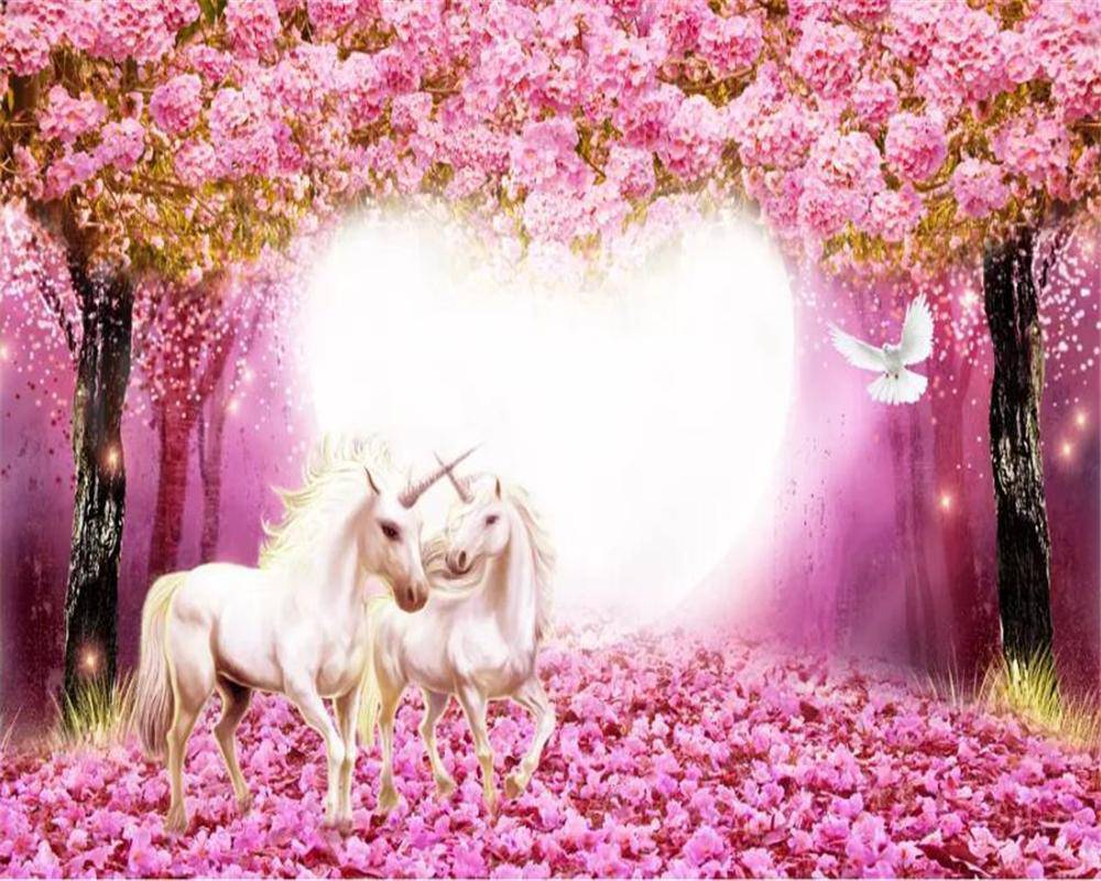 Papier peint Forêt enchantée Licorne - papier peint sur mesure francais - muralconcept