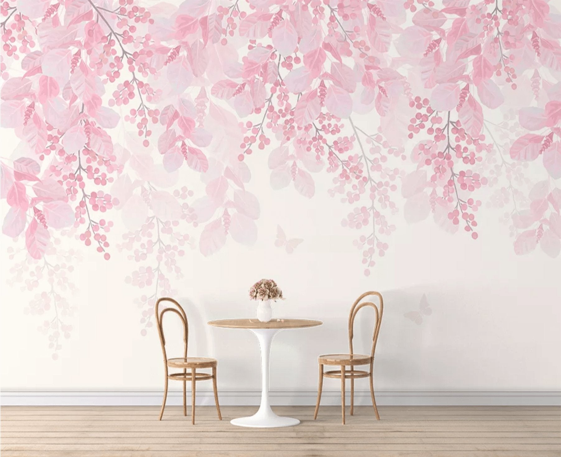 Papier peint panoramique blooming aquarelle - papier peint sur mesure francais - muralconcept