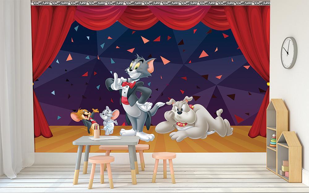 Carta da parati panoramica del cartone animato Tom & Jerry spettacolo di magia