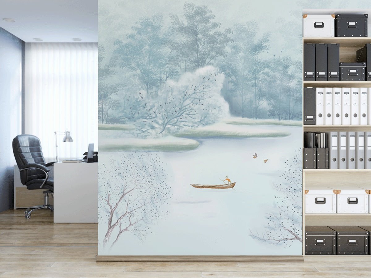 Papier peint aquarelle hiver mystique - Muralconceptpapier_peint_sur_mesure