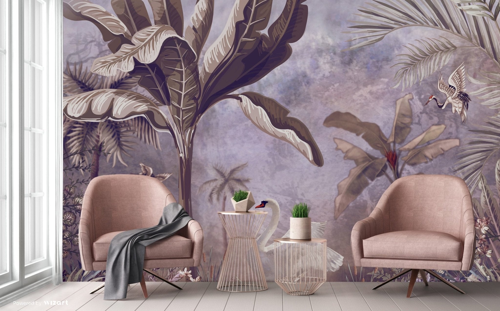 Papier peint bananiers enchanteurs, mural concept, tendance