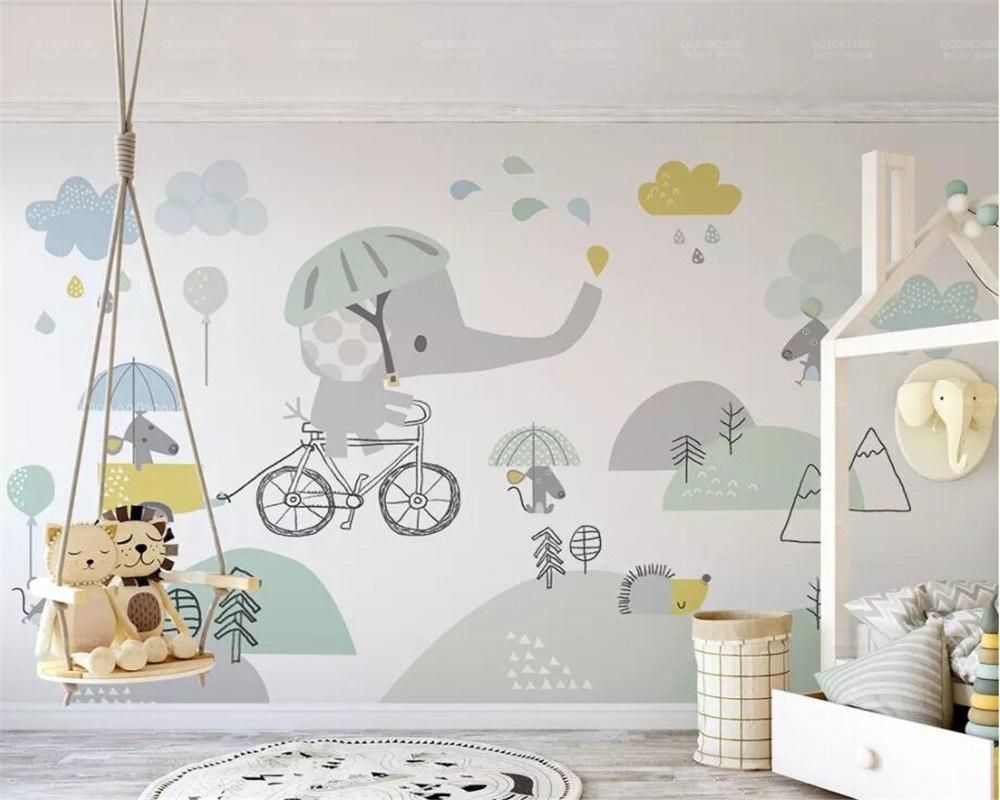 Elefant Baby Baby Wallpaper mit dem Fahrrad