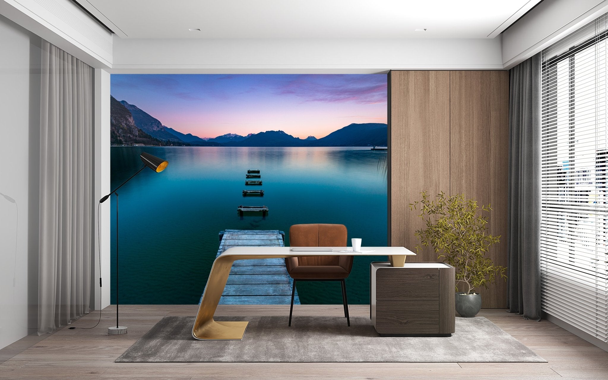 Papier peint le ponton secret d'Annecy - panoramique français