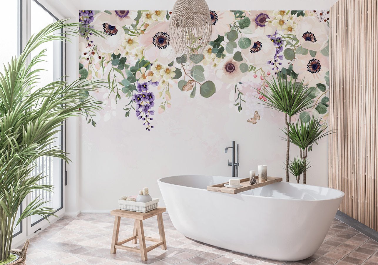 Papier peint fleurs merveilleuses - papier peint sur mesure francais - muralconcept